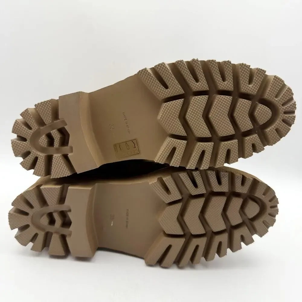 La Canadienne Womens Padma Boots EU 35 US 5 Brown Suede Lug Sole NIB